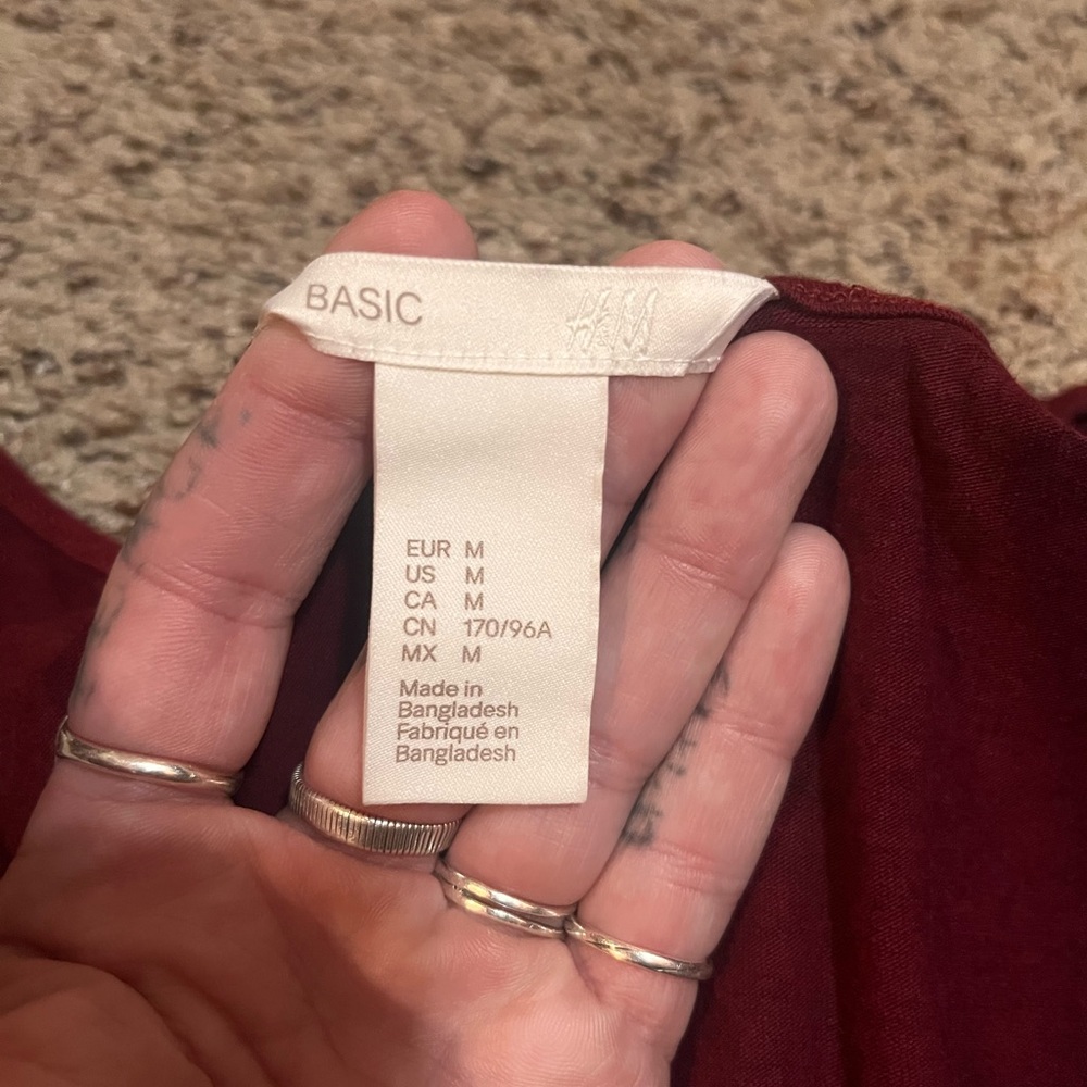 H&M Deep Red Basic Top